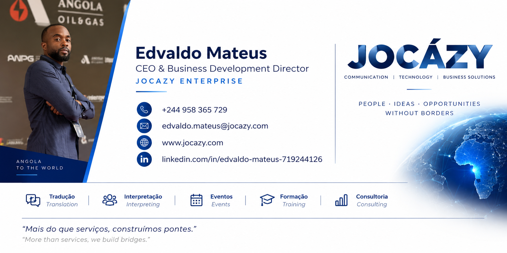 JOCÁZY Corporate Signature — Angola to the World